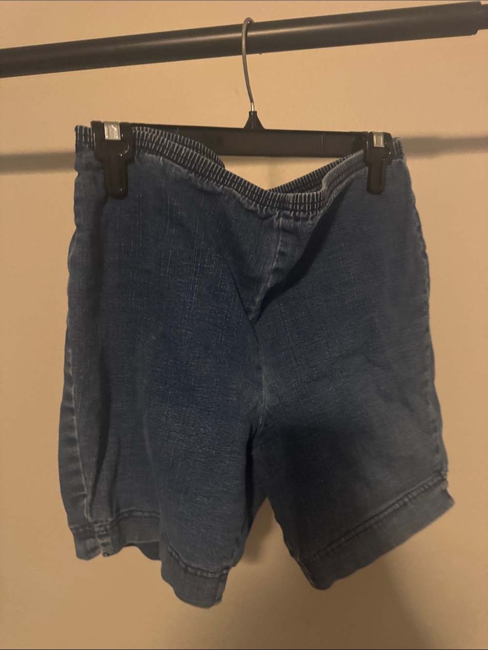 Faded Glory Blue Elastic-Waist Denim Shorts